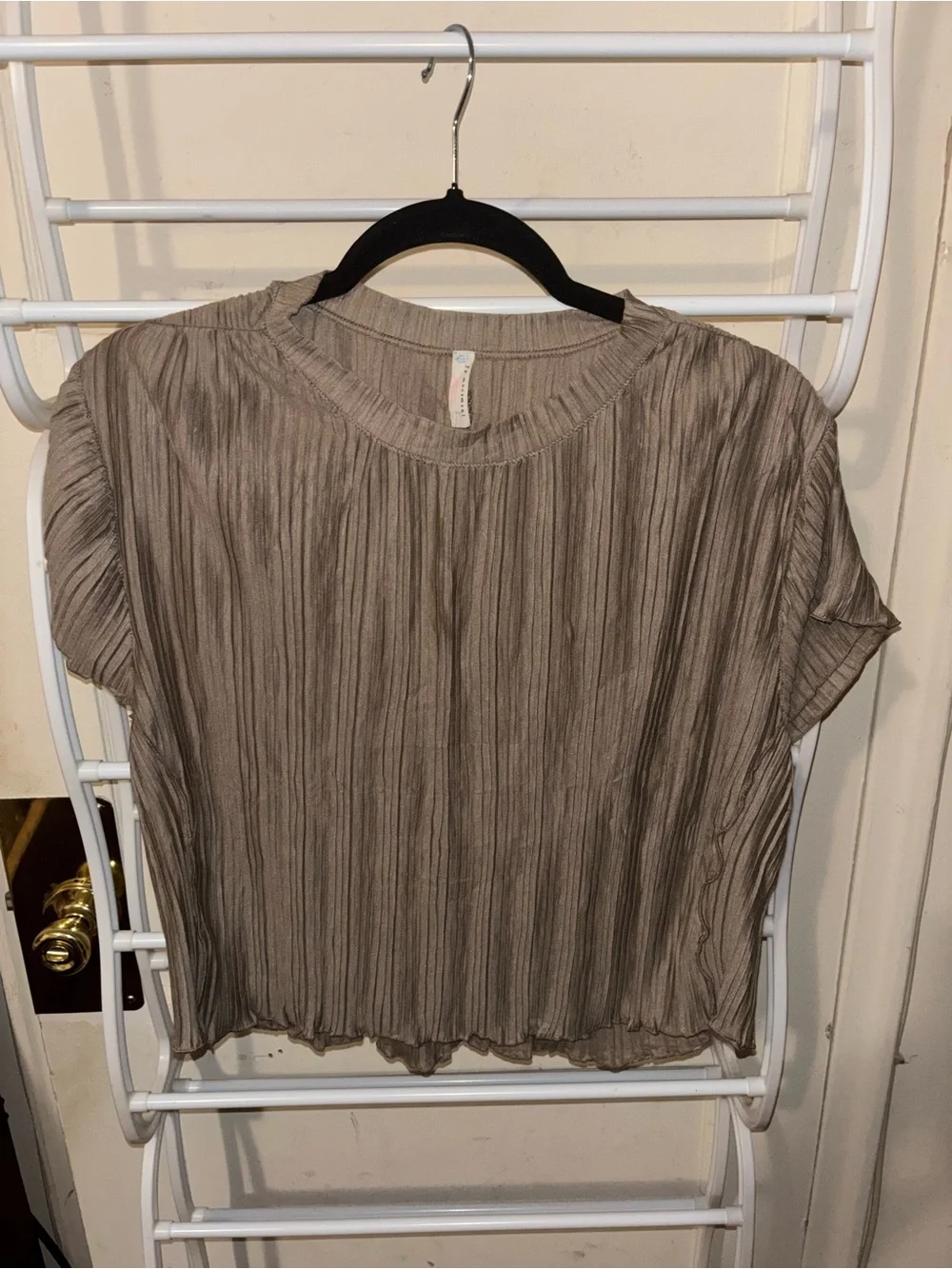 Free People Wavy Baby Top Sz L Summer Neutral Casual